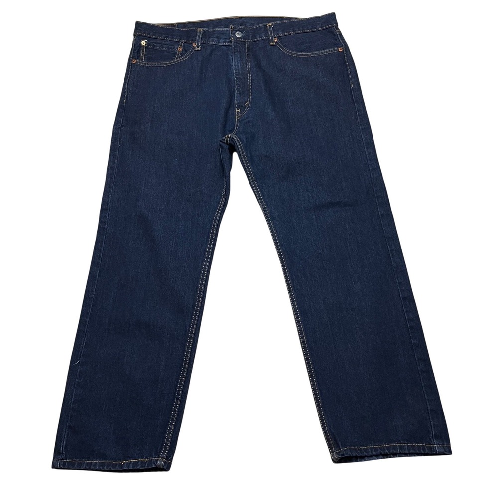 Levi's Jeans Mens 40x30 Blue 505 Regular Fit Straight Leg Dark‎ Wash Denim